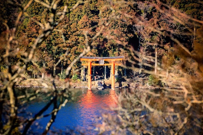Giant Torii gate at Hakone, Japan